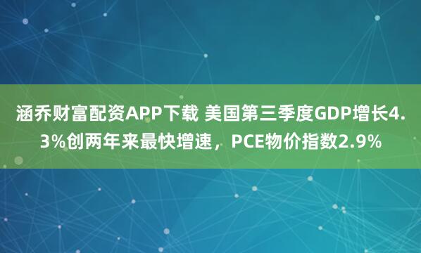 涵乔财富配资APP下载 美国第三季度GDP增长4.3%创两年来最快增速，PCE物价指数2.9%