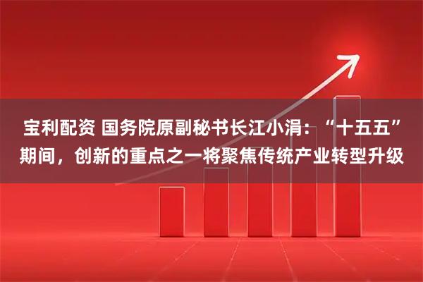宝利配资 国务院原副秘书长江小涓：“十五五”期间，创新的重点之一将聚焦传统产业转型升级